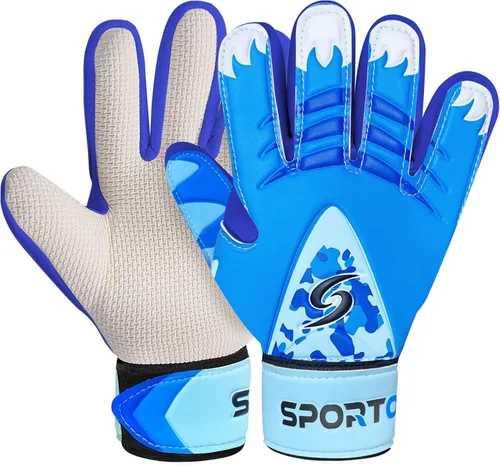 Vista 18 de Sportout Guantes de portero para niños, guantes de fútbol con doble protección en la muñeca y material de látex resistente al desgaste