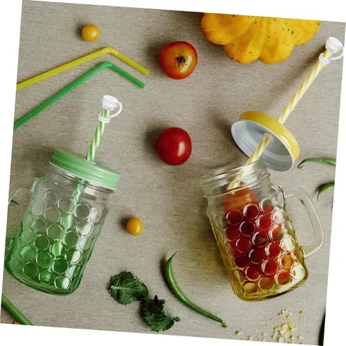 Vista 5 de Vaguelly Juego de 12 tapones de silicona para derrames con cubierta para popote y cepillo de limpieza, reutilizable de grado alimenticio, compatible