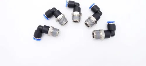 Vista 12 de Accesorio de Conexión por Empuje 1/2" Tubo OD x 1/2" Rosca Macho NPT, Codo Neumático Macho para Línea de Aire y Agua de 90 Grados con Giratorio