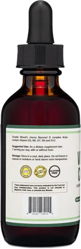 Vista 5 de Double Wood Supplements Complejo líquido de vitamina B, suministro para 2 meses, absorción máxima, B3, B6, B7 (biotina), B9 y vitamina B12, sabor a