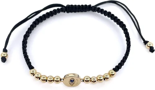 Vista 12 de Pulsera de cuerda ajustable tejida a mano con dije de mal de ojo de la suerte para la protección