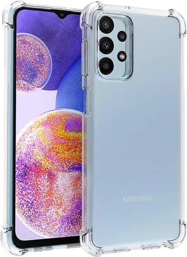 Vista 9 de Osophter Funda transparente para Samsung Galaxy A23 con esquinas reforzadas de poliuretano termoplástico (TPU), absorción de golpes, flexible