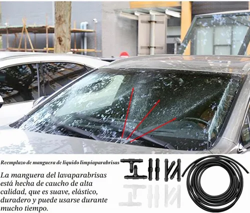 Vista 5 de Manguera de lavado de parabrisas, kit de reparación de parabrisas, 2 mangueras de líquido de lavadora de 4M con 24 conectores de manguera