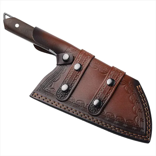 Vista 5 de Cuchillo de carnicero hecho a mano forjado de cocina cuchillo de chef Grandsharp Pro Razor Sharp Serbio recubierto de acero para carne y verduras