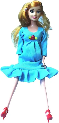 Vista 3 de KunHe Muñeca embarazada real azul tiene un bebé en su muñeca mamá barriga