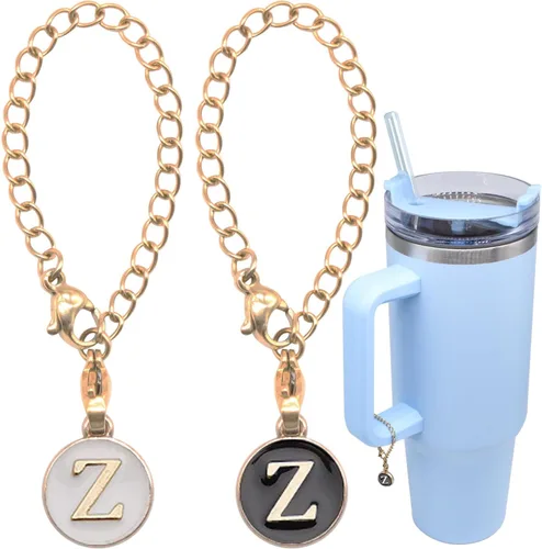 Vista 10 de Stanley - Accesorios de dije de letra de copa, 2 dijes de identificación con inicial personalizados para vaso, mango de identificación