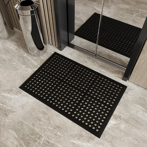 Vista 2 de Ottomanson Tapete de goma resistente, antideslizante, impermeable, fácil de limpiar, tapete antifatiga para cocinas comerciales, restaurantes