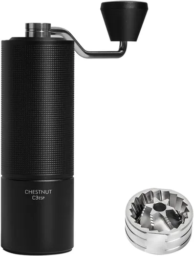 Vista 10 de Timmore Castaño C2S - Molinillo de café manual de 25 g con rebaba cónica de acero inoxidable CNC, ajuste interno ajustable, posicionamiento de doble