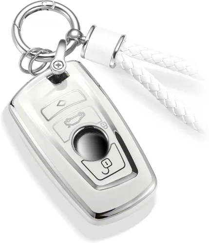 Vista 63 de Funda para Llavero Mercedes con Llavero de Cuerda Trenzada de Metal, Funda de Llave Suave Mejorada para Carcasa de Llavero Remoto Inteligente Sin