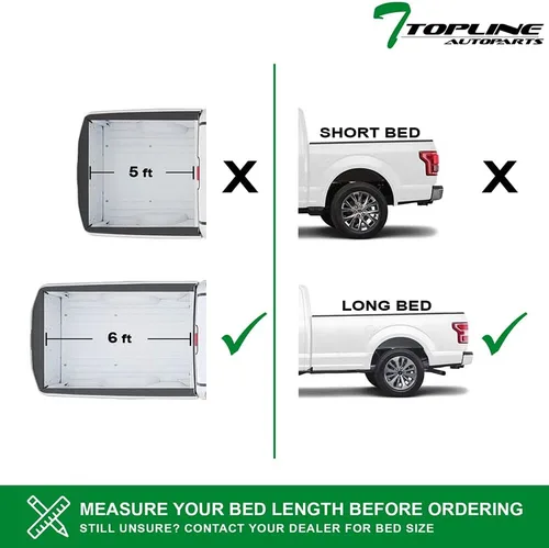 Vista 2 de Cubierta Tonneau de aluminio rígido de perfil bajo para caja de camioneta compatible con Toyota Tacoma 95-04 / 89-94 Pickup 6 pies (72 pulgadas)