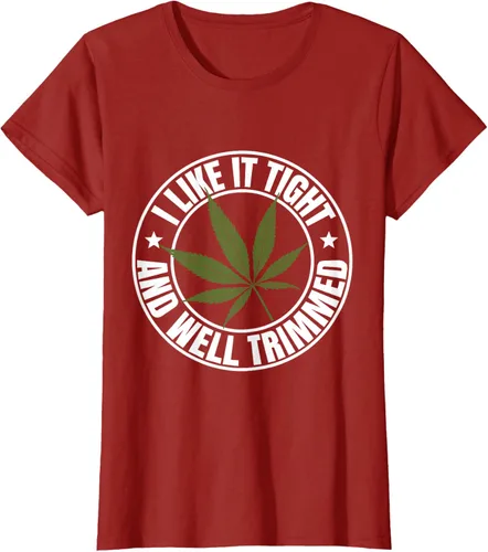 Vista 47 de Weed Cannabis Medical Marihuana I Like It Camiseta ajustada y recortada, Negro, S