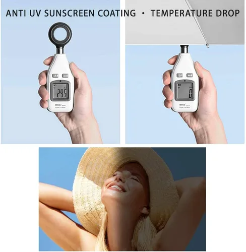 Vista 5 de Cuby Paraguas de viaje plegable compacto con protección UV, paraguas de viaje plegable y apertura automática para resistente al viento, a la lluvia