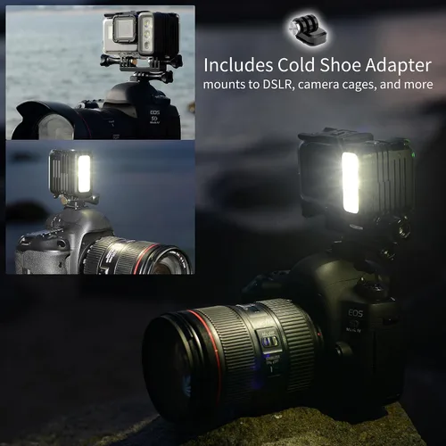 Vista 6 de SOONSUN Luz de buceo impermeable 450LM para GoPro Hero 13 12 11 10 9 Negro