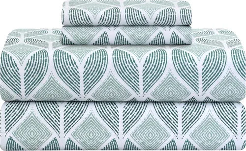 Vista 11 de Feather & Stitch - Juego de sábanas de 100 % algodón más suaves, ropa de cama de tejido percal de 300 hilos, bolsillo profundo de 16 pulgadas