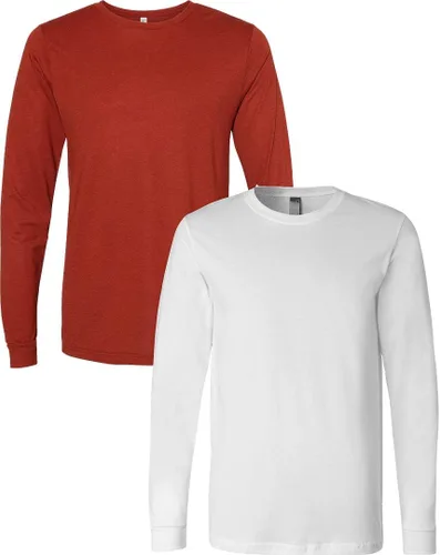 Vista 160 de Canvas Filmore 3501 - Camiseta de 4.2 onzas para hombre manga larga (1) Ceniza + (1) Jaspeado atlético