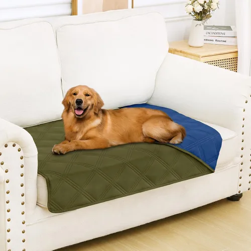 Vista 46 de Smiry Funda impermeable para cama de perro, manta reversible para mascotas para sofá Manta suave lavable para perro, funda a prueba de fugas