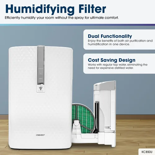 Vista 10 de Sharp KC-850U, purificador de aire Plasmacluster con función humidificadora