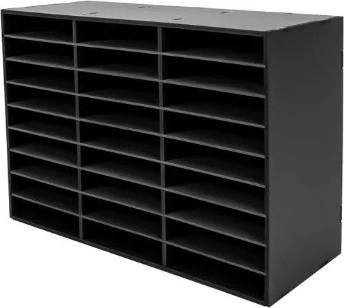 Vista 9 de Organizador de literatura, archivador lateral con estantes de almacenamiento abiertos, gabinetes de almacenamiento de archivos de oficina