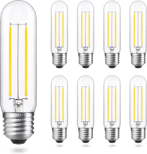 Vista 12 de Bombilla tubular LED E26 equivalente a 25 W, blanco brillante 5000 K, 200 lúmenes, 2 W luz diurna regulable, bombillas de filamento LED Edison