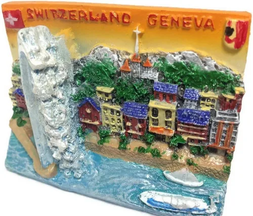 Vista 6 de WitnyStore Tiny Kapellbrücke Chapel Bridge Lucerna Suiza Suiza Europa Central Atracciones Turísticas Resina Refrigerador Imán Viajero Recuerdos