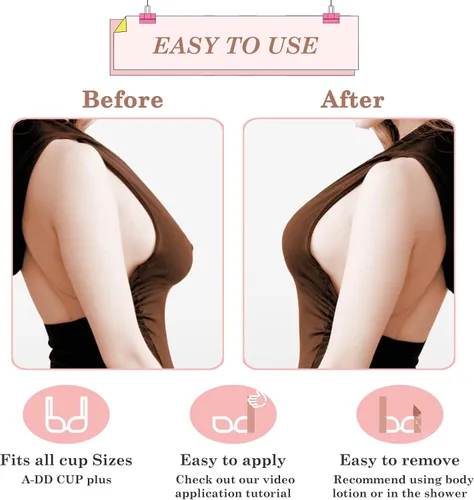 Vista 3 de BoobTape - Cinta invisible para levantamiento de pecho cinta de levantamiento de senos cinta transpirable para levantamiento de senos para copas A-E
