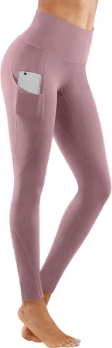 Vista 3 de Lingswallow - Pantalones deportivos de tiro alto para yoga, diseño elástico en 4 direcciones con control de abdomen y bolsillos, leggings