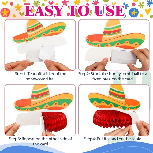 Vista 5 de Preboun 15 piezas de decoraciones de fiesta del Cinco de Mayo, suministros de fiesta mexicana incluyen 6 manteles mexicanos de 54 x 108 pulgadas y 9