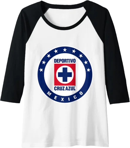 Vista 3 de Deportivo Cruz Azul Camiseta de béisbol raglán, Negro, S