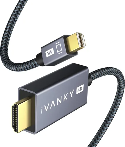 Vista 11 de IVANKY - Cable Mini DisplayPort a HDMI 4K de 10 pies, 4K a 30 Hz Thunderbolt a HDMI [Alum Shell/Nylon Braided/Optimal Chip Solution], Mini DP to