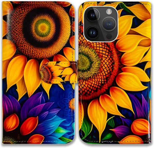 Vista 29 de Bcov Funda para iPhone 15 Pro Max, funda de piel con tapa y soporte para tarjeta y soporte para iPhone 15 Pro Max