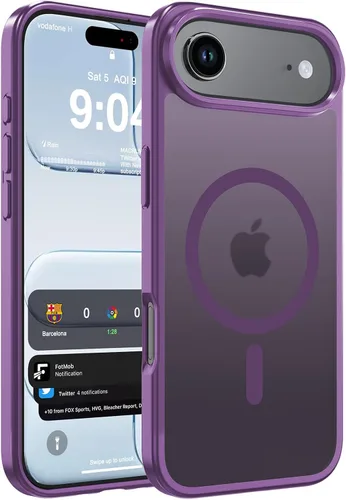 Vista 76 de WRJ Funda magnética mate para iPhone Air de 6.5 pulgadas, [compatible con Magsafe] [protección contra caídas de grado militar], delgada Negro