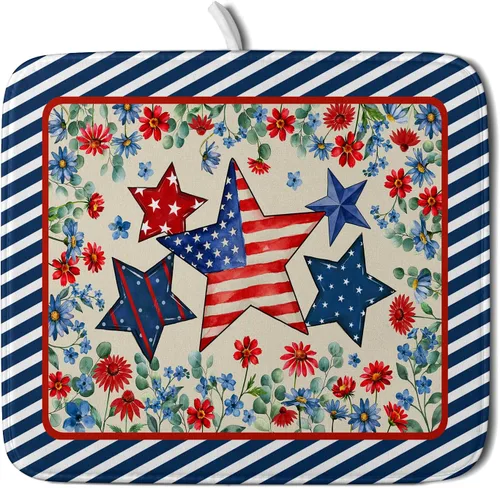 Vista 60 de Alfombrilla de secado de platos para encimera de cocina pequeña absorbente de café de otoño Alfombrilla de secado de microfibra de bosque de otoño