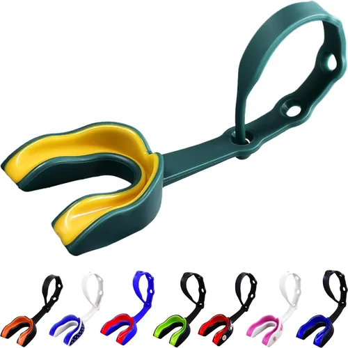 Vista 21 de Oral Mart - Protector bucal deportivo con correa para fútbol, lacrosse, hockey sobre hielo, taekwondo