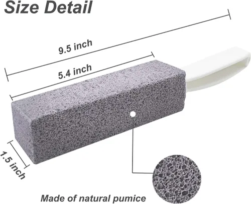Vista 2 de Piedra pómez para limpieza de inodoros con asa, piedra de inodoro, eliminación de anillos de agua dura para inodoro, piscina, bañera, paquete de 4