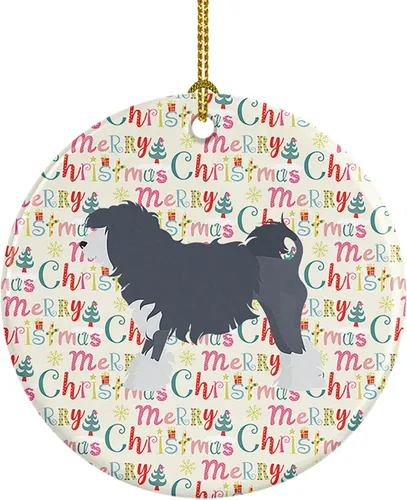 Vista 54 de Caroline's Treasures Abyssinian Sand Terrier - Adorno de cerámica para colgar en el árbol de Navidad, para el hogar, Navidad, fiestas, regalo, 3