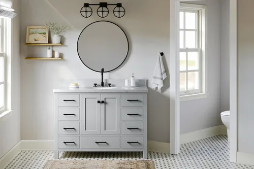 Vista 21 de ARIEL Cambridge - Mueble de baño con lavabo de 36 pulgadas, madera maciza, encimera y salpicadero italiano de mármol de Carrara de 1.5 pulgadas