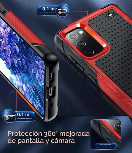 Vista 5 de LeYi Funda para S20 FE 5G: Funda para teléfono Galaxy S20 FE 5G con protectores de pantalla [2 unidades], resistente a prueba de golpes, de doble