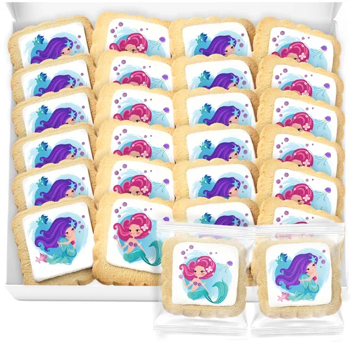 Vista 5 de Galletas de feliz cumpleaños a granel, paquete de 24 unidades envueltas individualmente, regalos de fiesta, comida dorada para hombres, mujeres