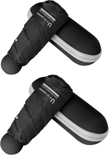 Vista 18 de BAODINI Mini paraguas de viaje con protección solar UV, tamaño compacto de 1 paquete azul oscuro