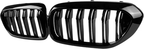 Vista 8 de Rejilla F10, parrilla frontal negra compatible con BMW 2010-2017 5 Series F10 F11 F18 M5 528i 535d 535i 550i, M Color Double Slats
