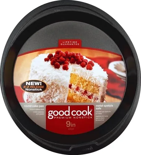 Vista 2 de Good Cook Utensilios Antiadherentes para Hornear, pastel redondo, Gris oscuro