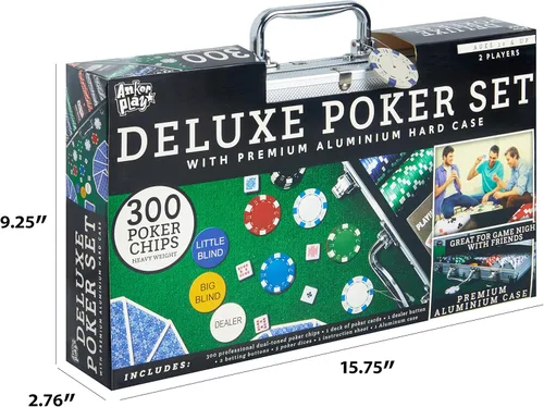 Vista 2 de 200291/DOM Texas Hold em Poker Case y 300 Chip Pro Champ Set, estándar, múltiple