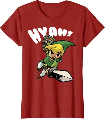 Vista 25 de Nintendo Legend of Zelda Link Hyah Poster - Camiseta pequeña Azul Marino