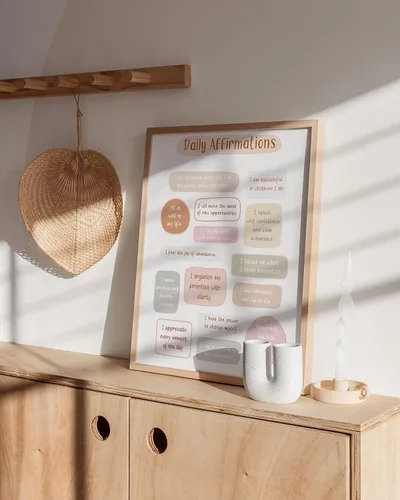 Vista 5 de HAUS AND HUES Arte de pared de afirmaciones positivas, citas inspiradoras y decoración de aliento para mujeres, póster motivacional para mantenerse