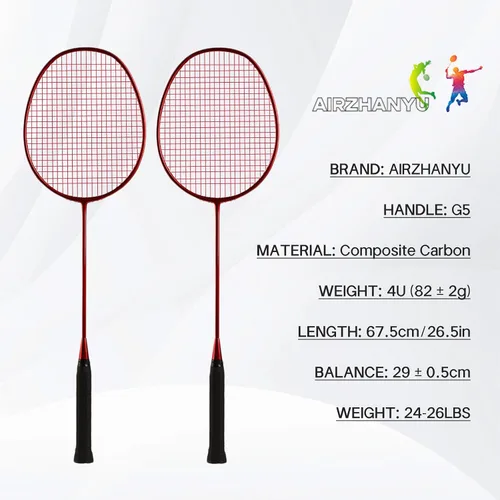 Vista 7 de Raquetas de bádminton, juego de raquetas de bádminton, ofensivas y defensivas, raqueta de entrenamiento profesional ultraligera de carbono compuesto