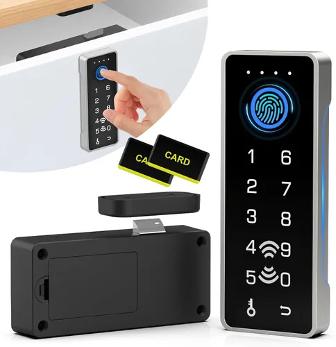 Vista 10 de Eseesmart Cerradura inteligente para gabinete, magnética digital electrónica RFID sin llave, Bluetooth, seguridad infantil, a prueba de bebés