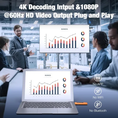 Vista 5 de Transmisor y receptor HDMI inalámbricos, decodificación 4K, salida 1080P, extensor HDMI inalámbrico 2.4G/5G, 100 pies/164.0 ft Plug & Play