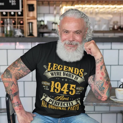 Vista 3 de Camiseta de cumpleaños para hombre, leyendas nacieron en 19XX, camiseta Negro