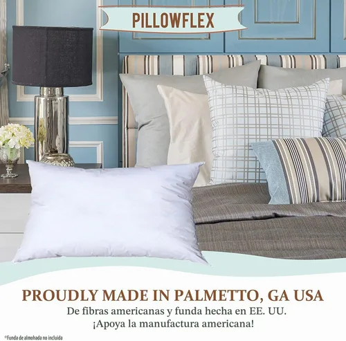 Vista 4 de Pillowflex Juego de 2 rellenos de almohada sintéticos de plumón alternativo para fundas (12 x 24 pulgadas)