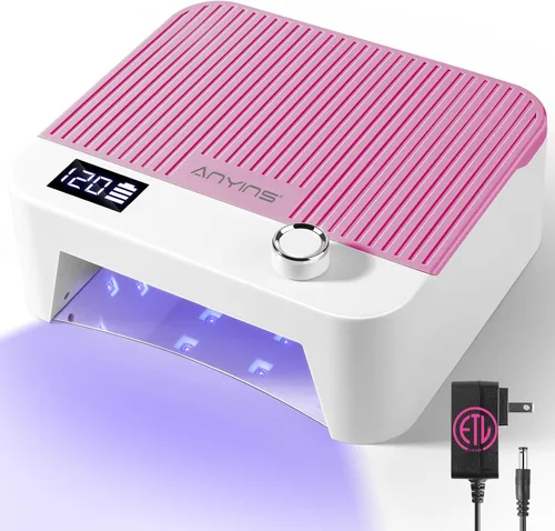 Vista 10 de Lámpara de uñas UV, 288 W, 8 horas, súper duradera, 15600 mAh, profesional, inalámbrica, lámpara LED UV para uñas, 66 cuentas de lámpara con sensor